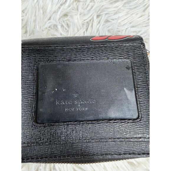 Kate Spade Disney Wallet Womens Black Minnie Mouse Bifold Zip Card Case Small - Picture 3 of 14
